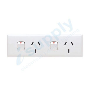 Narrow Skirting Double GPO Power Point Switch 10 amp
