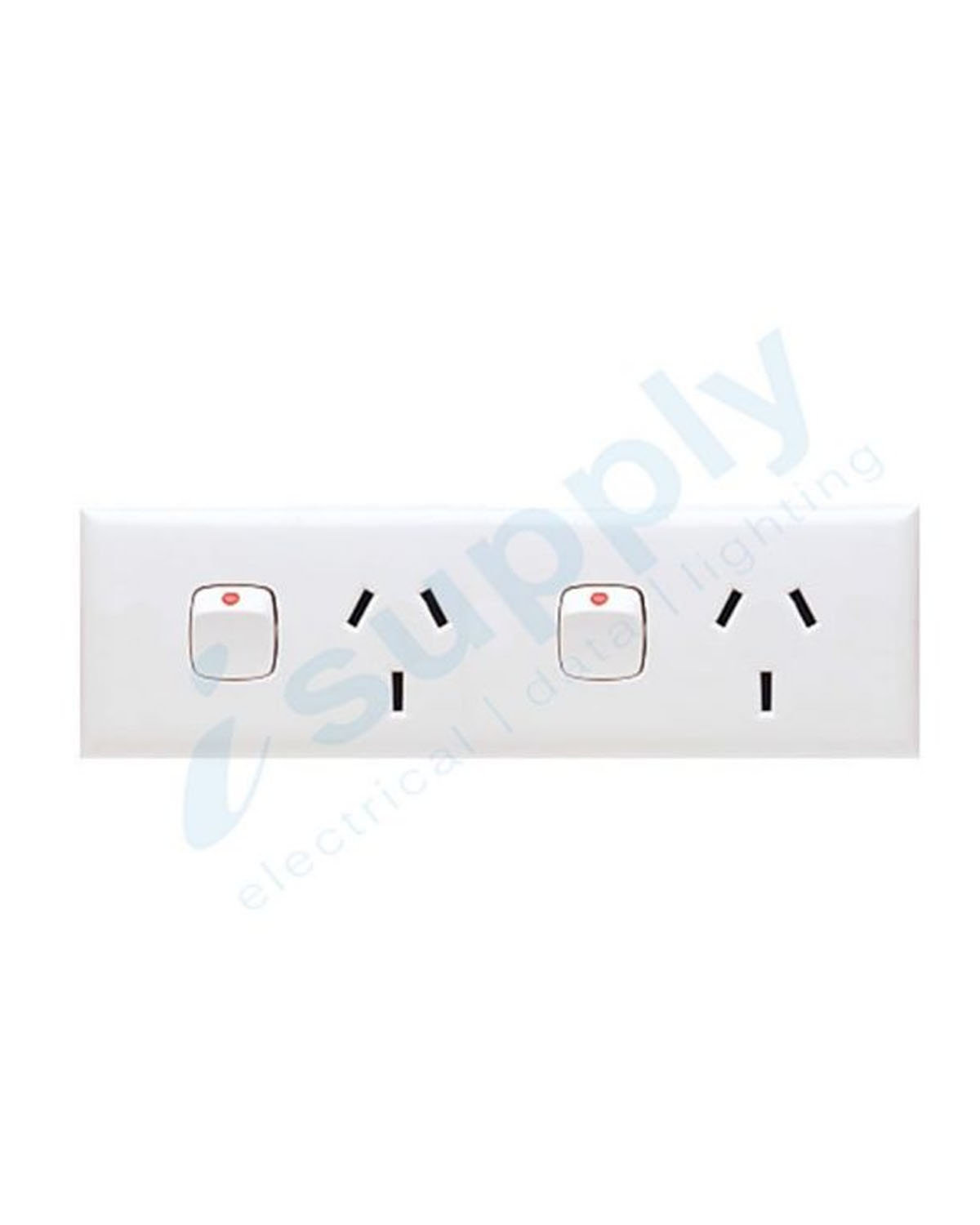 Narrow Skirting Double GPO Power Point Switch 10 amp