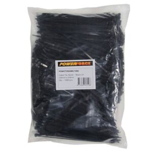 Powerforce Cable Tie Black 200mm x 4.8mm Pack of 1000 POWCT2004BK/1000